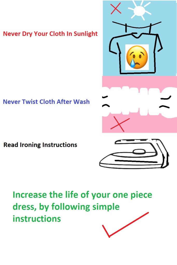 info graphic taking care of cloth, one piece dress, Synthetic Dress